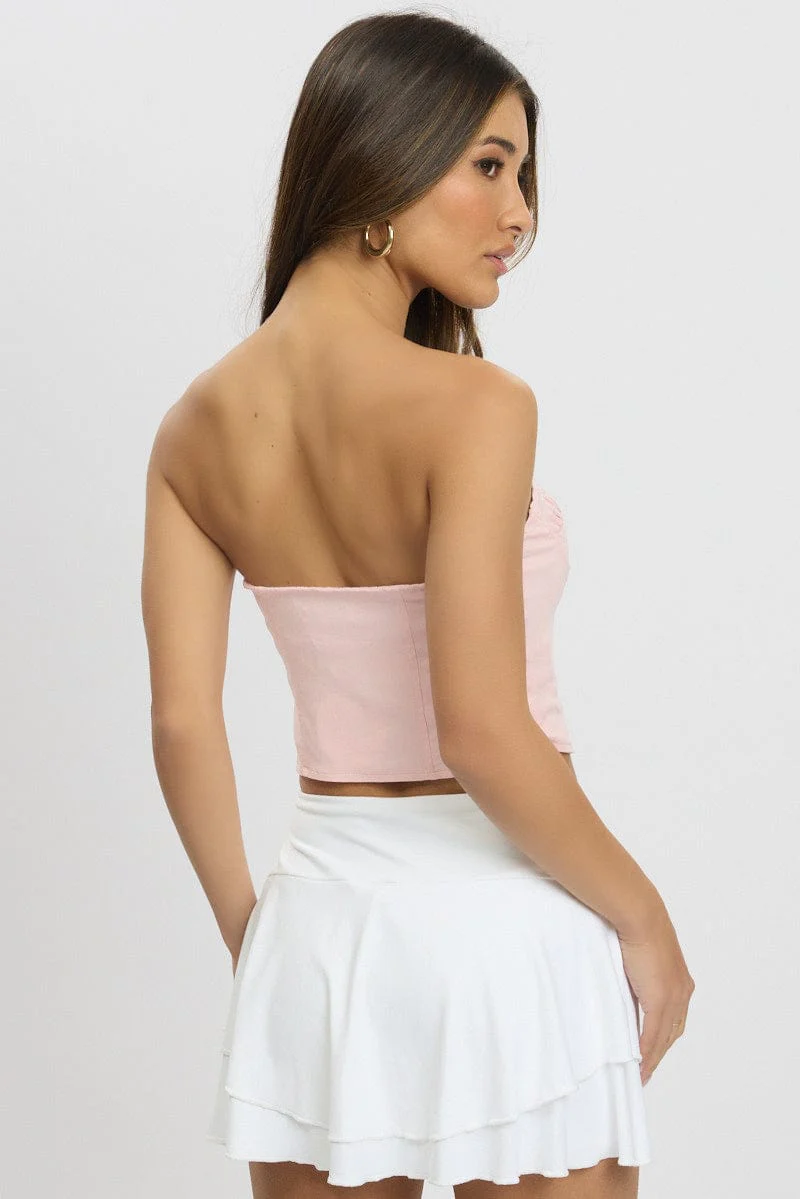 Pink Trimmed Tube Top - Image 5