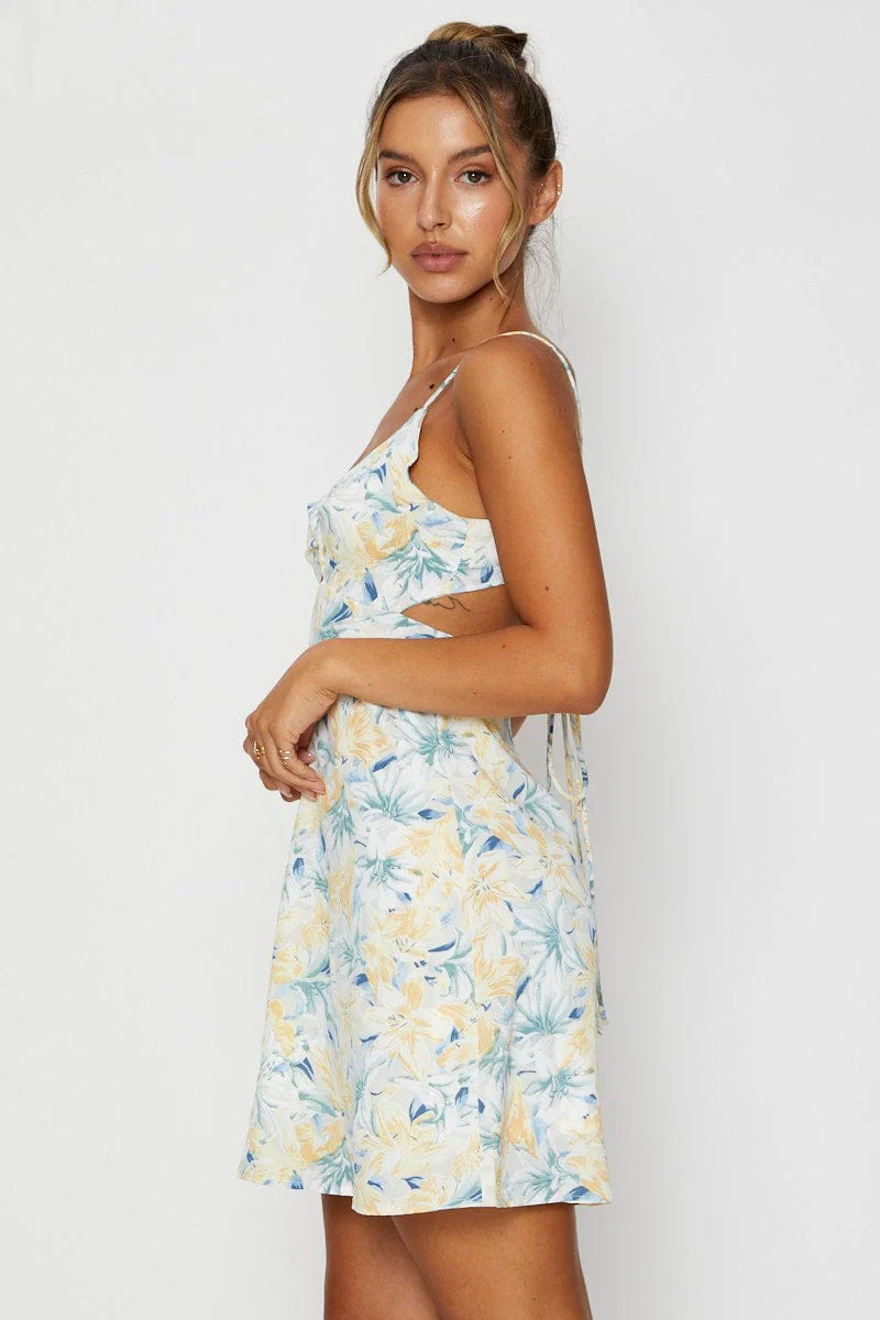 Print A Line Dress Mini - Image 4