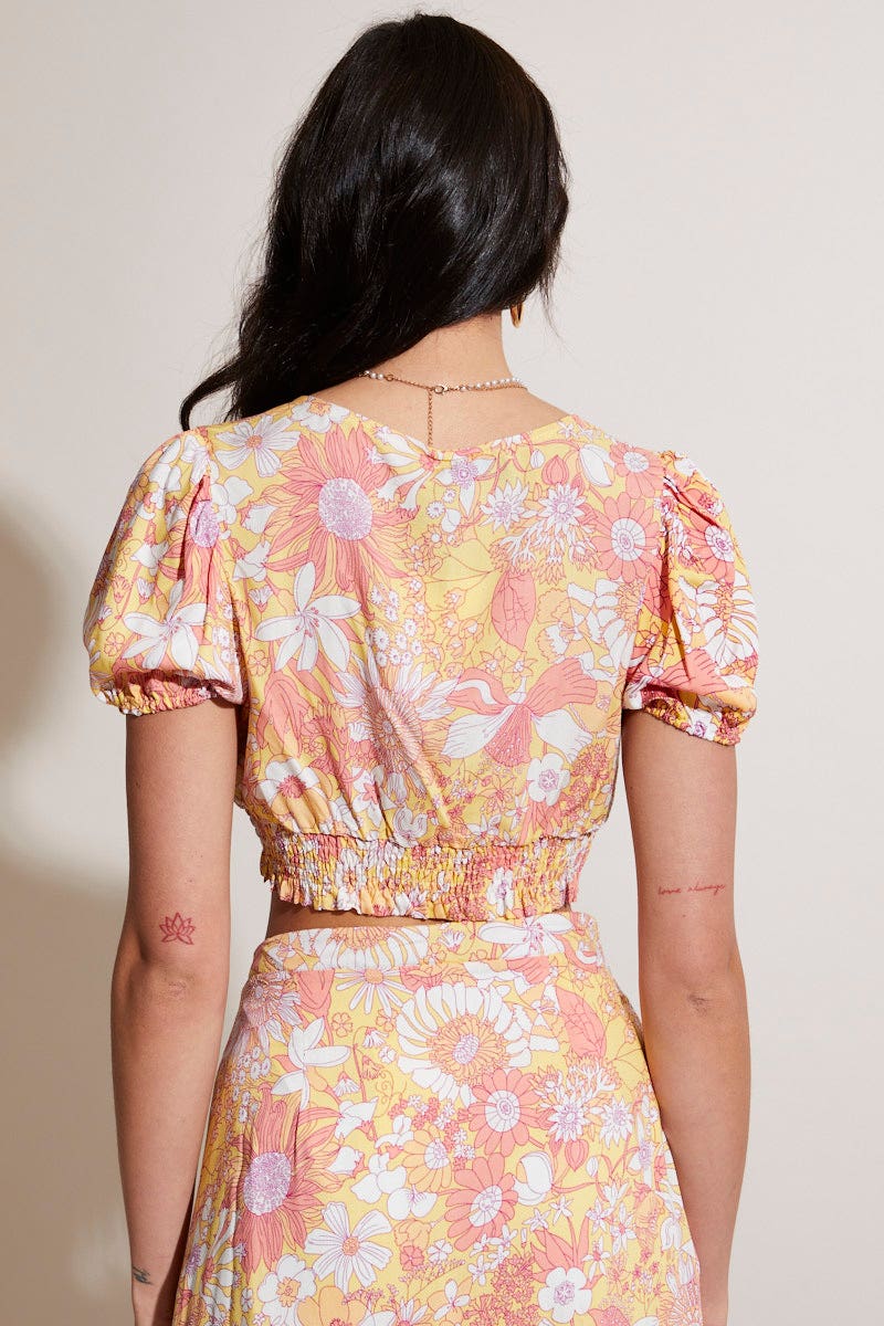 Print Crop Top Short Sleeve - Image 5