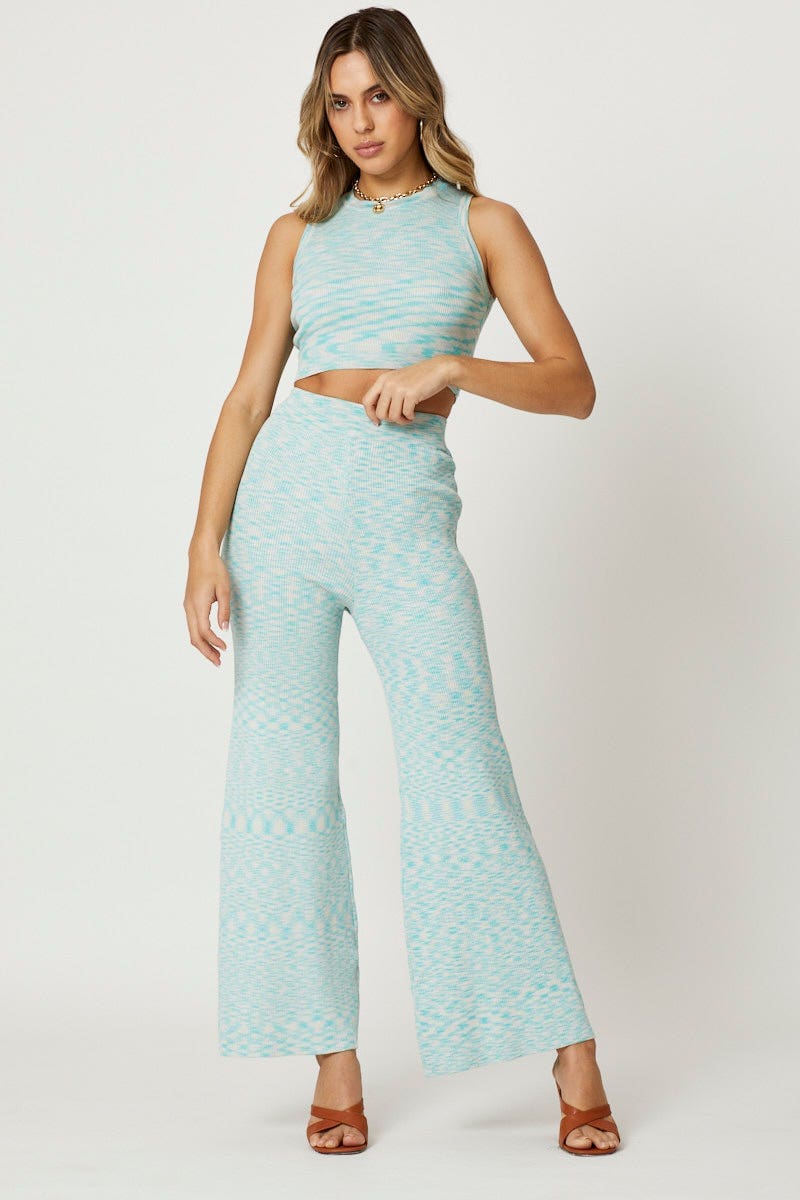 Print High Waist Pants Wide Leg