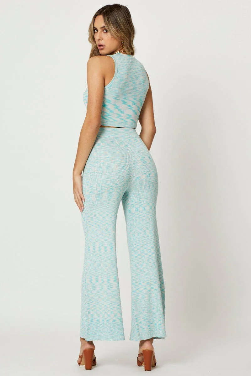 Print High Waist Pants Wide Leg - Image 4