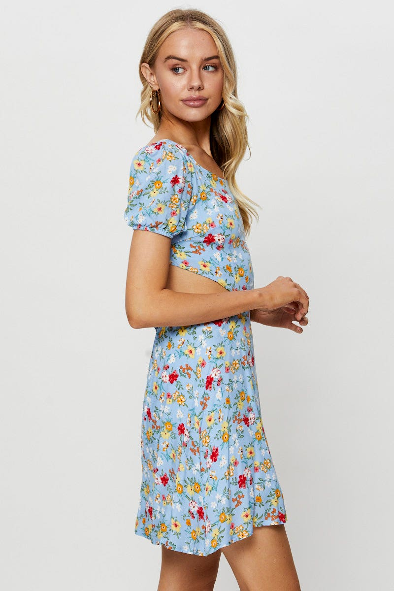 Print Mini Dress Short Sleeve - Image 3