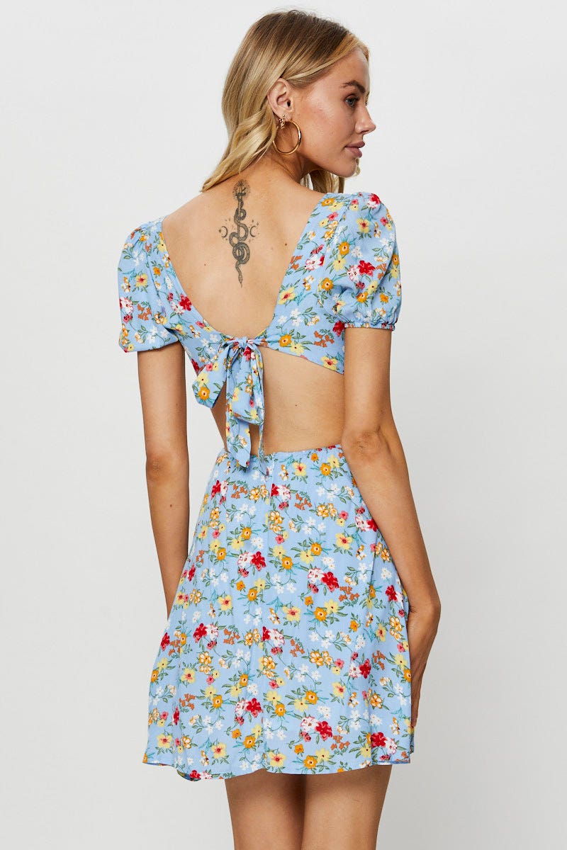 Print Mini Dress Short Sleeve - Image 4