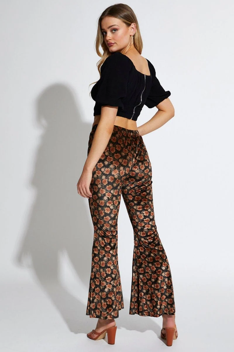 Print Pants Flare Leg - Image 4