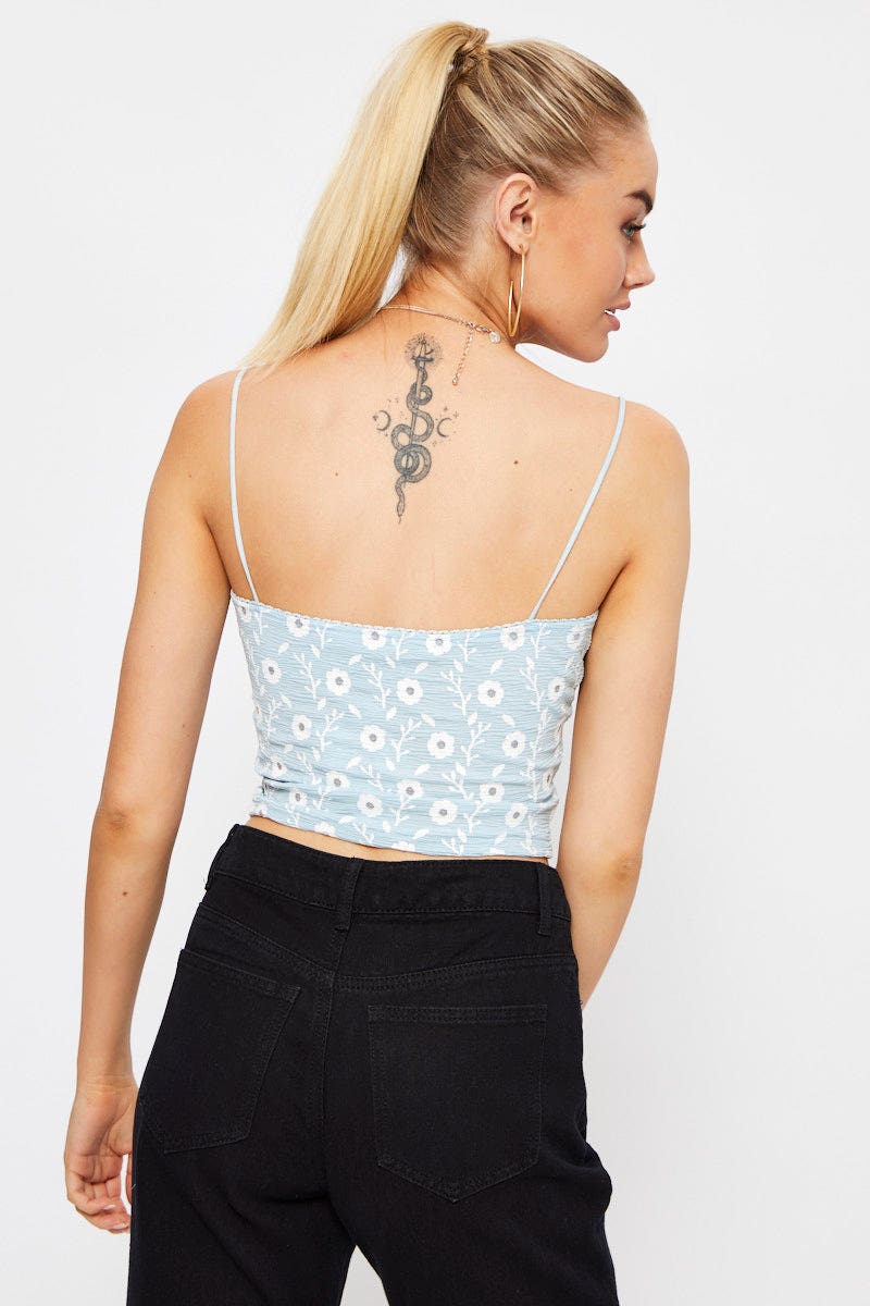 Print Ruched Cami Top - Image 4