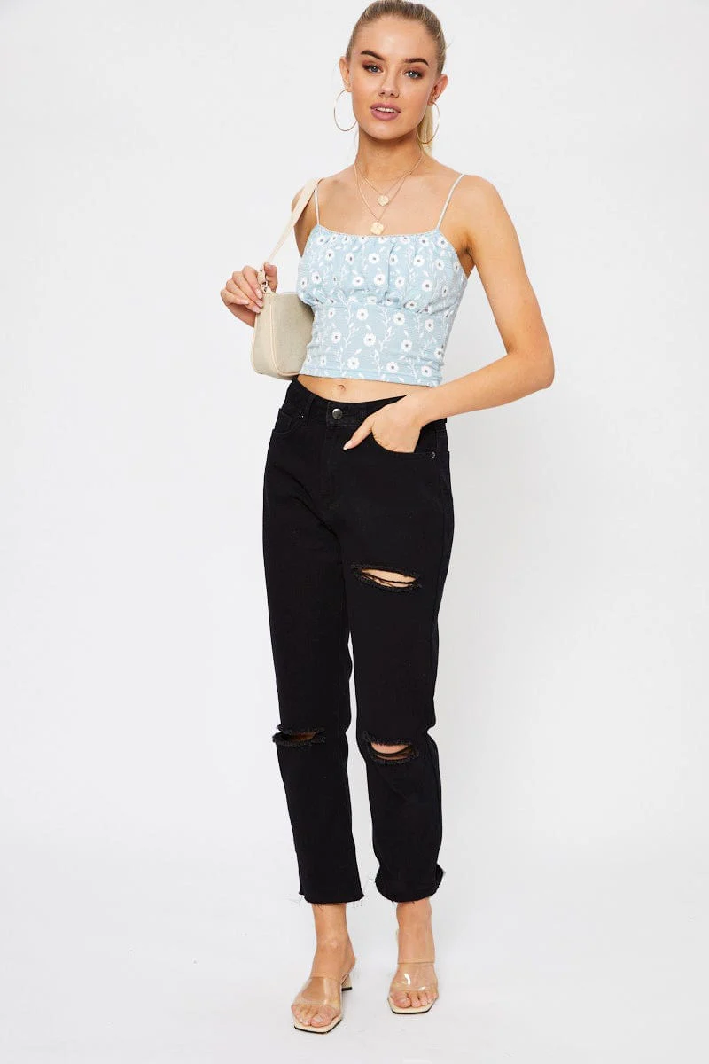 Print Ruched Cami Top - Image 9