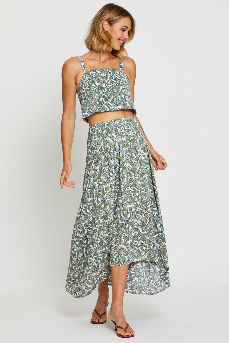 Print Singlet Top Sleeveless Crop - Image 2