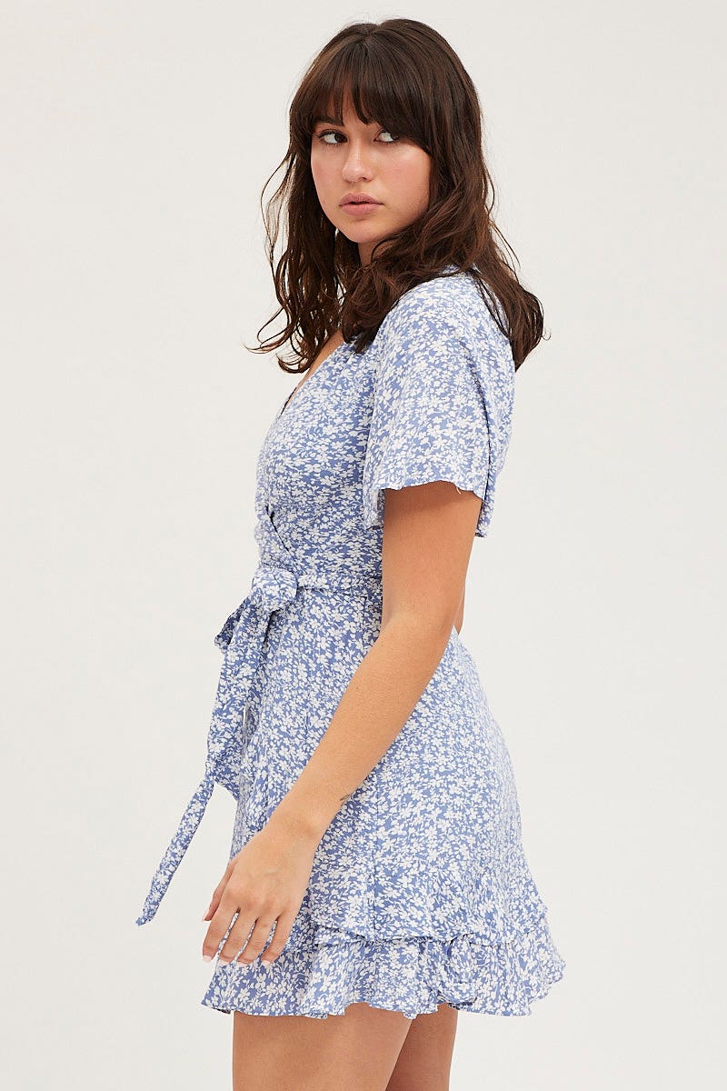 Print Skater Dress Short Sleeve Mini - Image 4