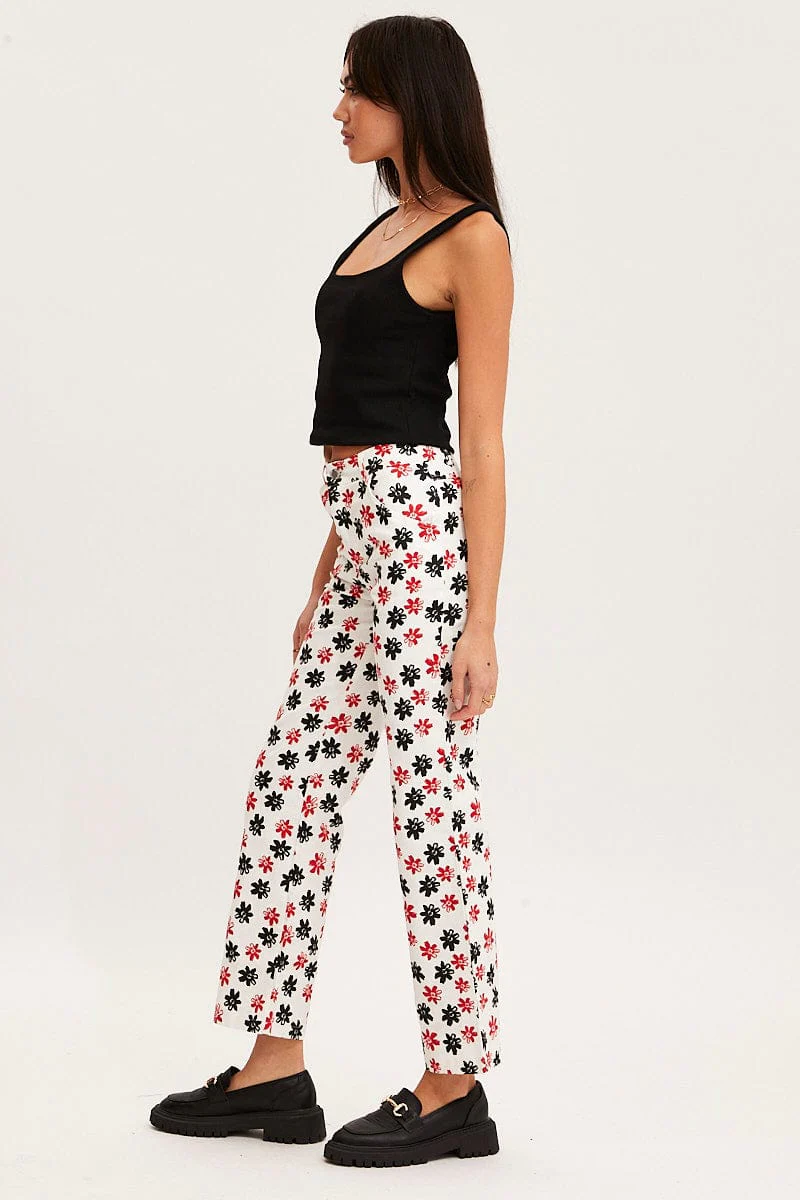 Print Slim Pants High Rise - Image 4