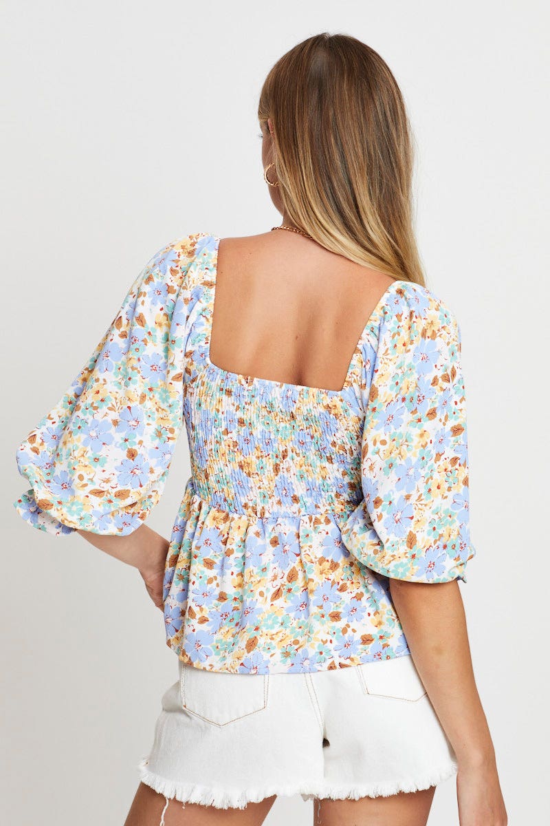 Print Smock Top Short Sleeve - Image 5