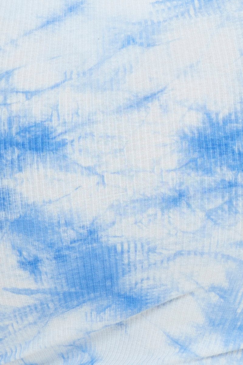 Print Tie Dye Ruched Drawstring Dress - Image 6