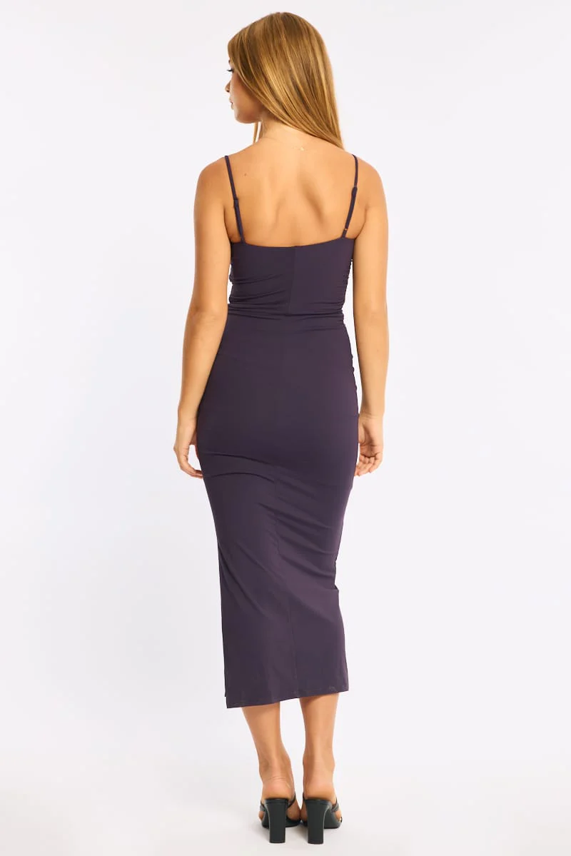 Purple Bodycon Dress Maxi - Image 5