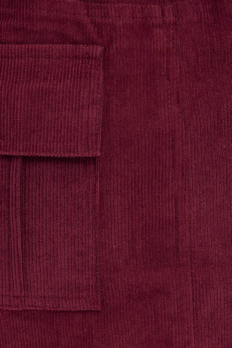 Purple Cargo Skirt Mini Mid Rise Corduroy - Image 6