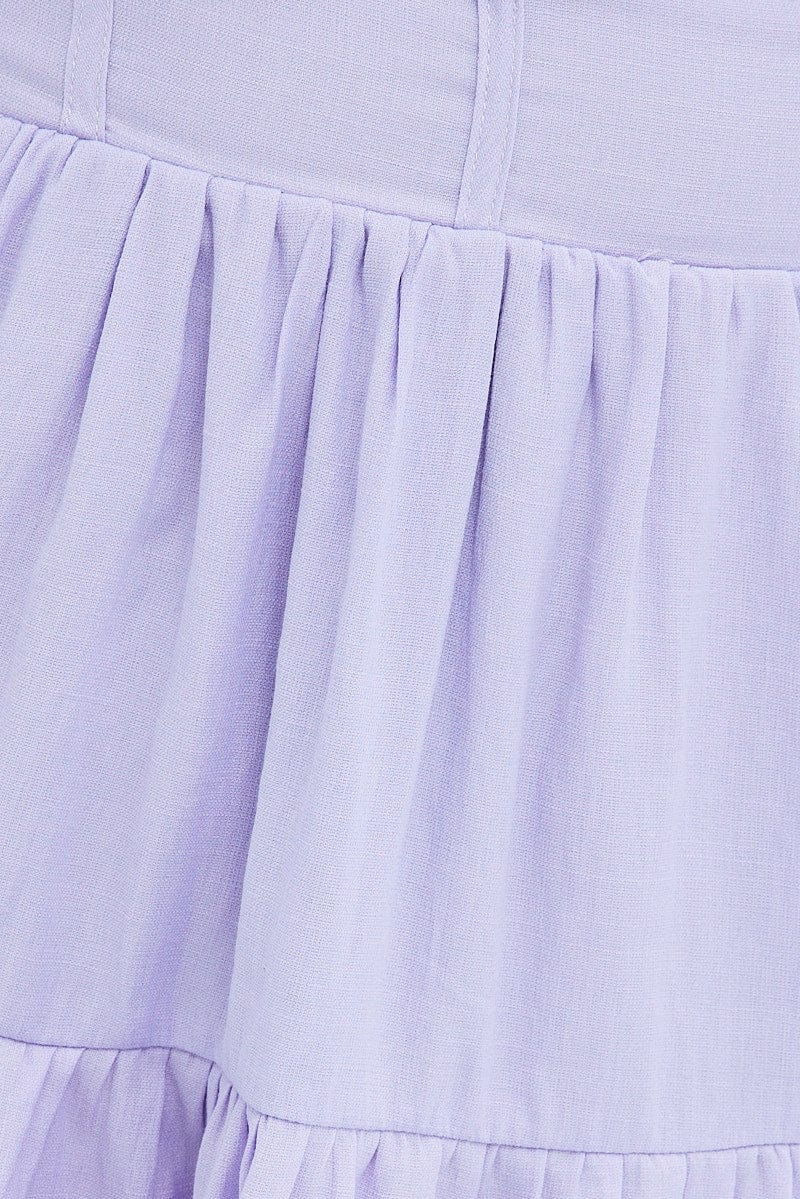 Purple Fit And Flare Dress Long Sleeve Mini - Image 6