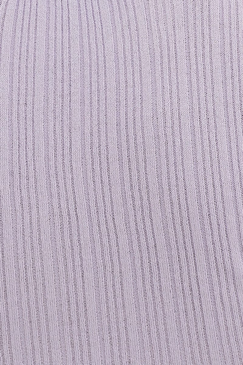Purple Knit Cardigan Short Sleeve Crop Round Neck - Image 6