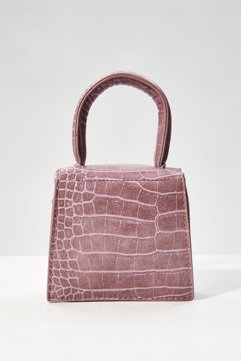 Purple Mini Bag With Pearl Strap - Image 3