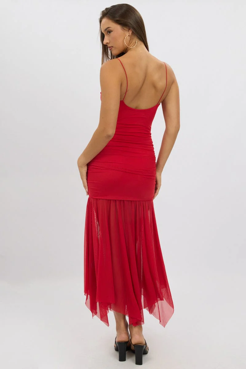 Red Bodycon Dress Singlet Maxi - Image 5