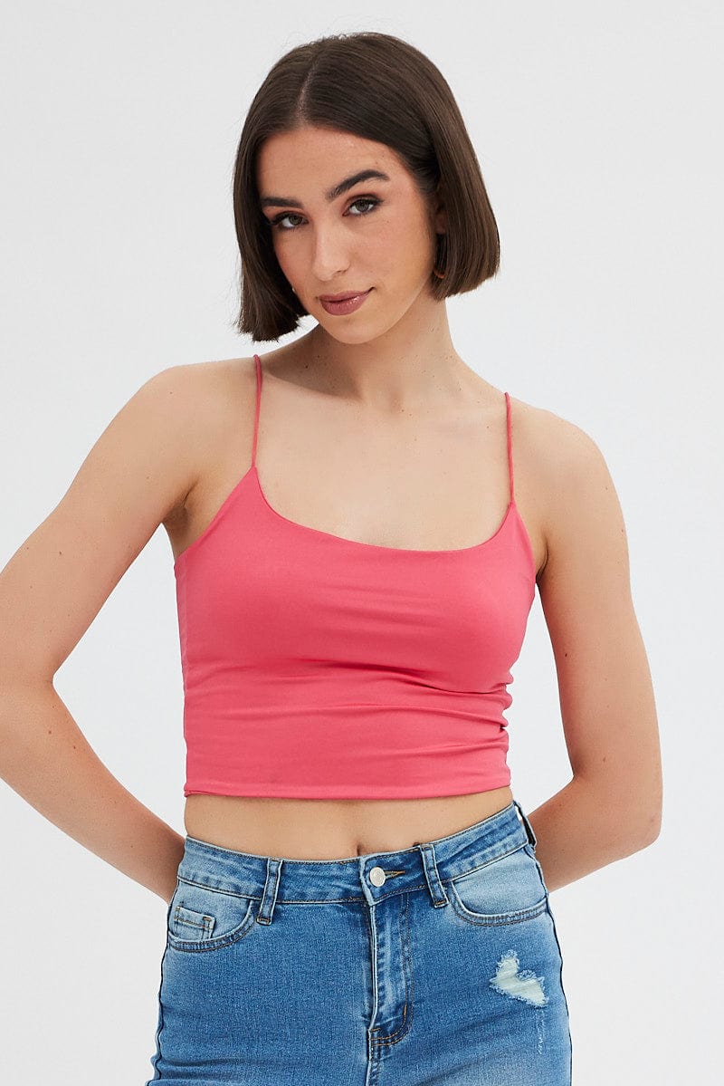 Red Crop Singlet Top - Image 3