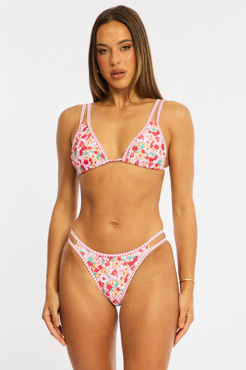 Red Ditsy Triangle Bikini Set - Image 3