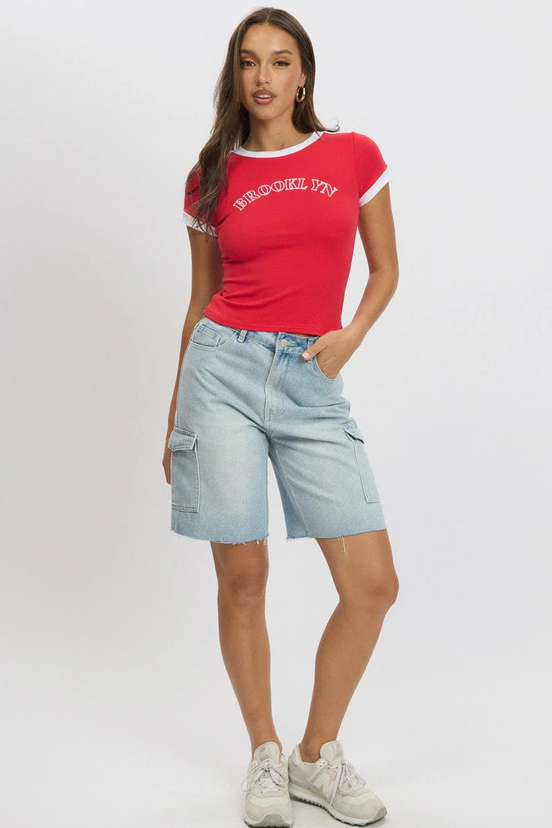Red Graphic Tee Short Sleeve - Image 2