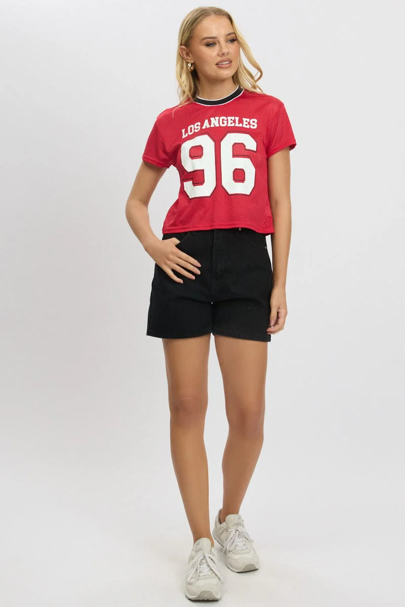 Red Graphic Tee Short Sleeve - Image 2