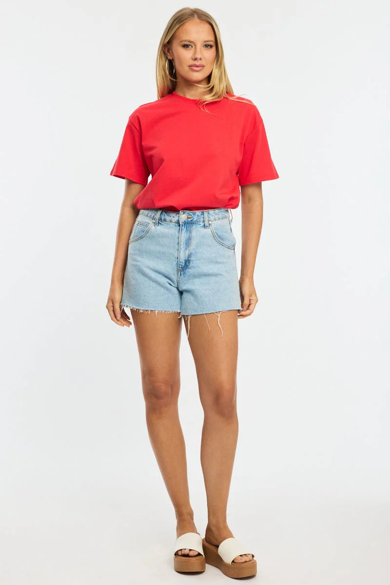 Red Oversized Tee Short Sleeve - Image 2