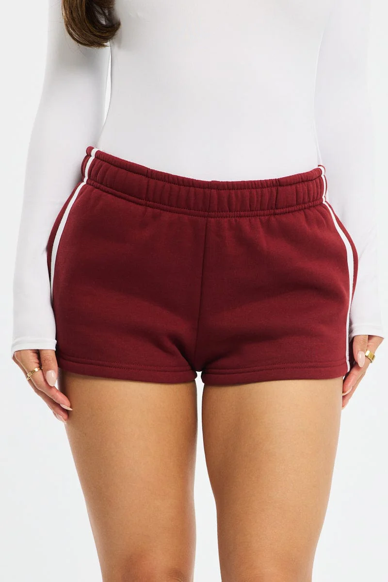 Red Track Shorts Elasticated - Image 2