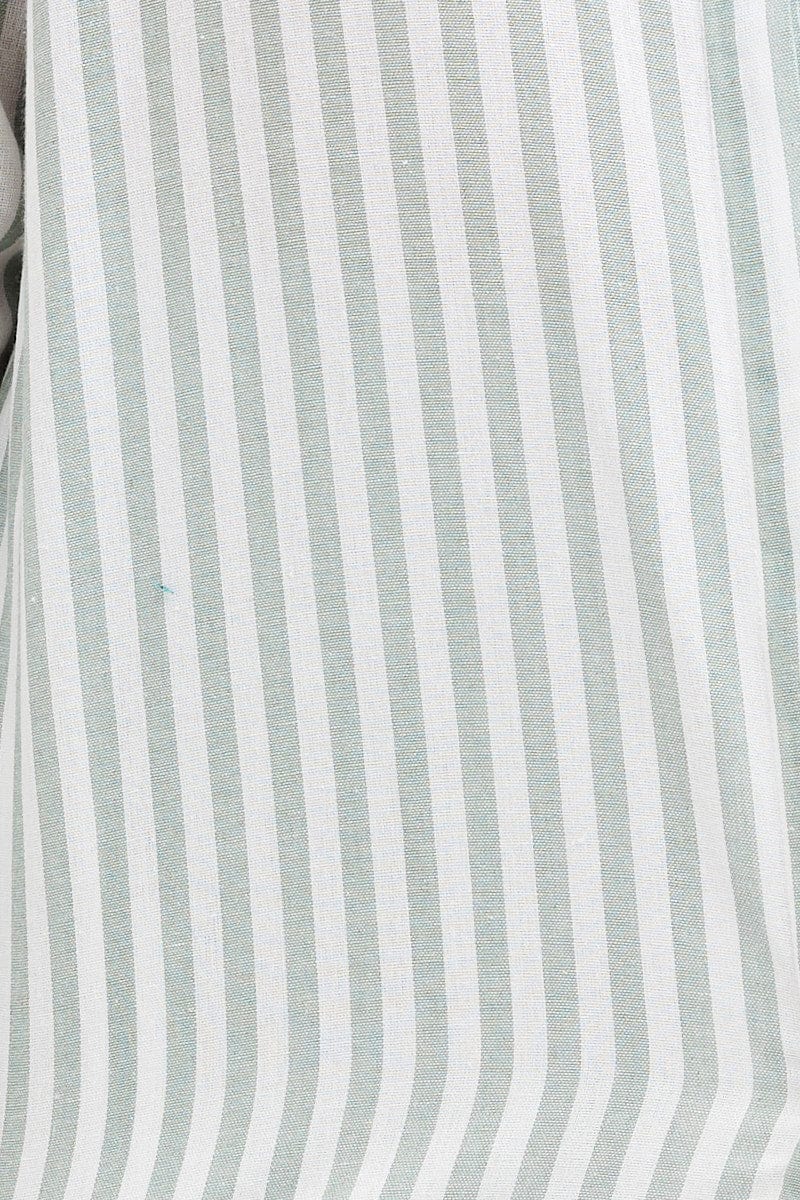 Stripe  Linen Pajamas Set Long Sleeve - Image 6