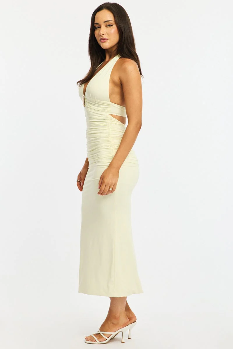 White Bodycon Dress Sleeveless - Image 3