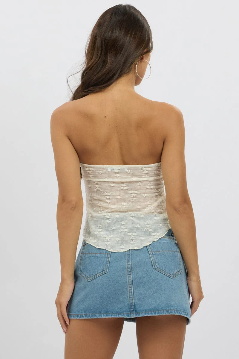 White Boob Tube Top Lace - Image 5