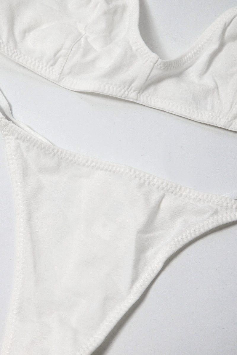 White Bralet and Thong Lingerie Set - Image 3