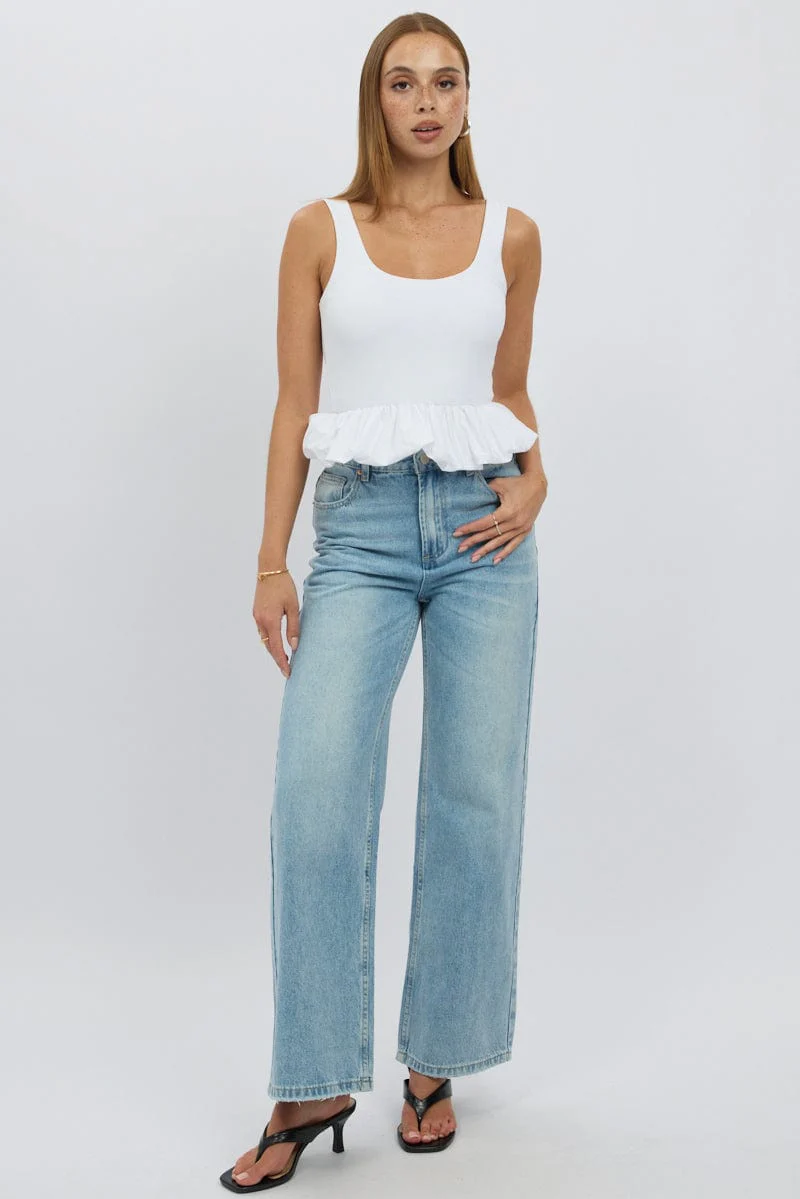 White Bubble Top Sleeveless - Image 2