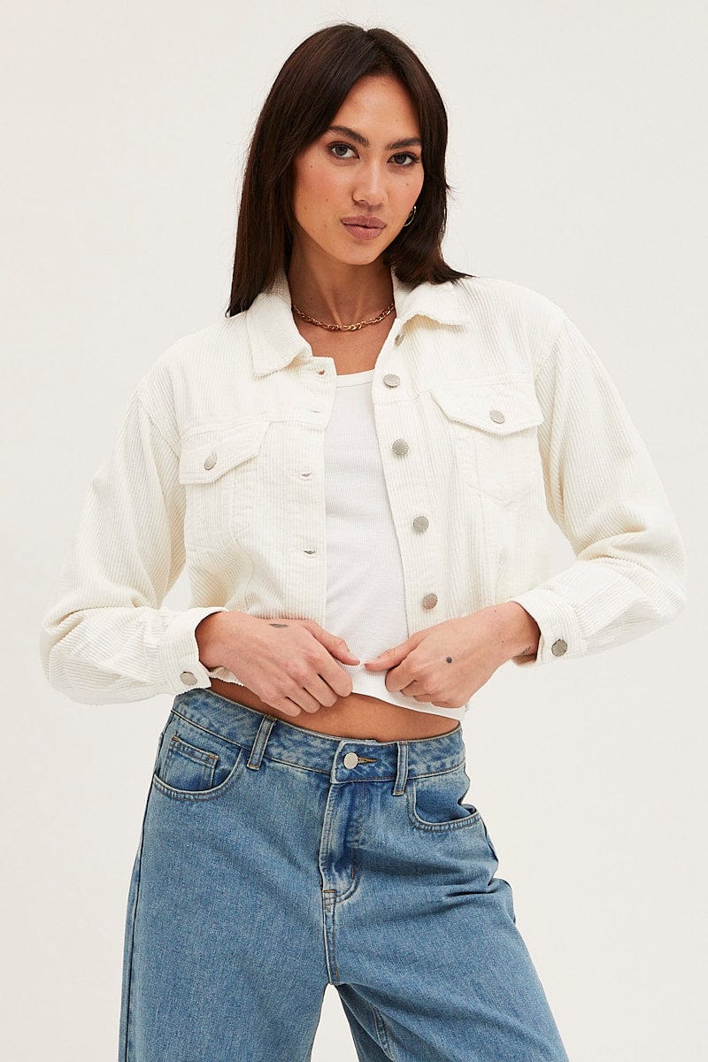White Corduroy Jacket Long Sleeve