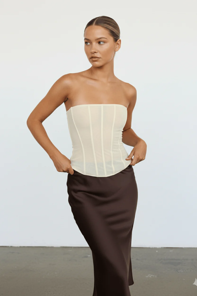 White Corset Top Sleeveless
