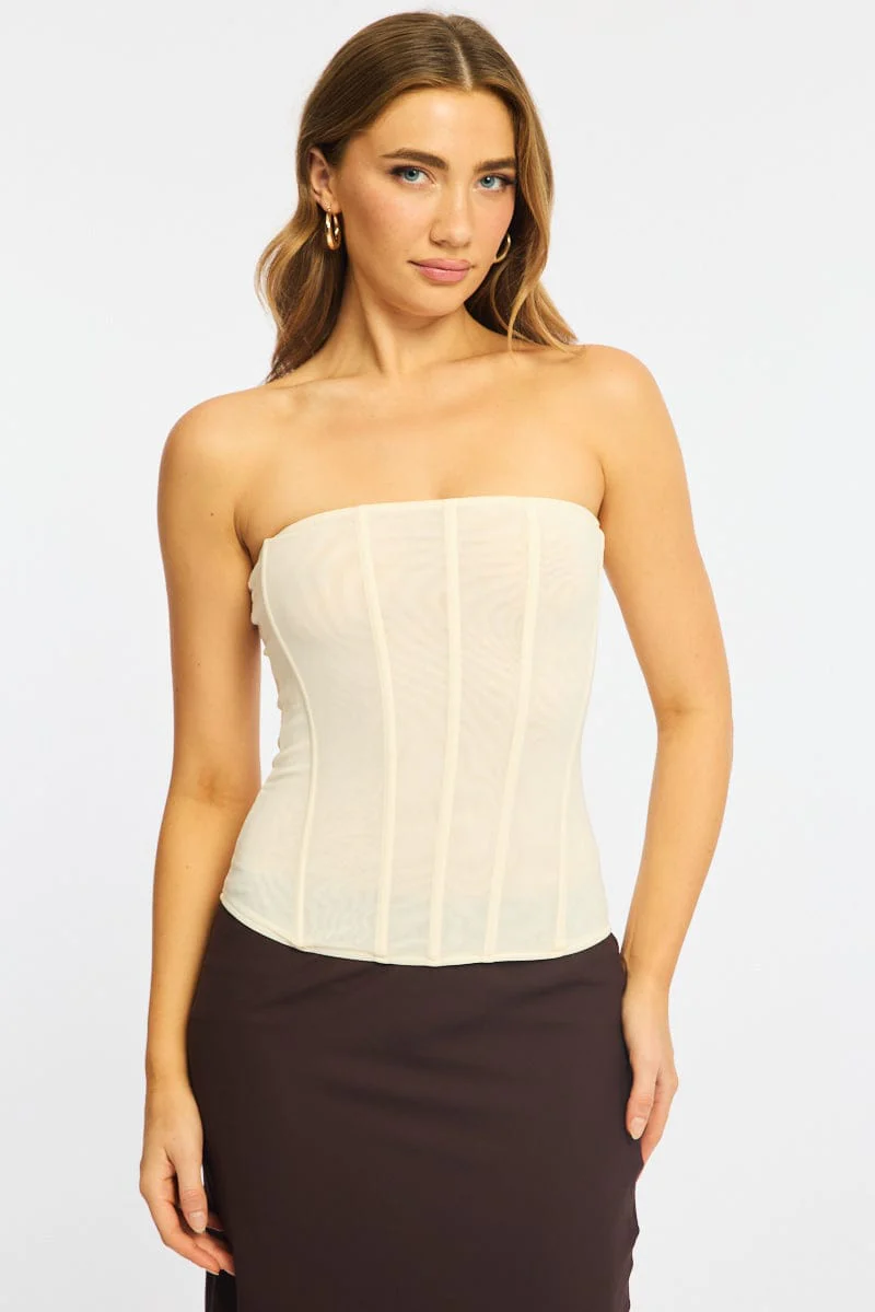 White Corset Top Sleeveless - Image 2