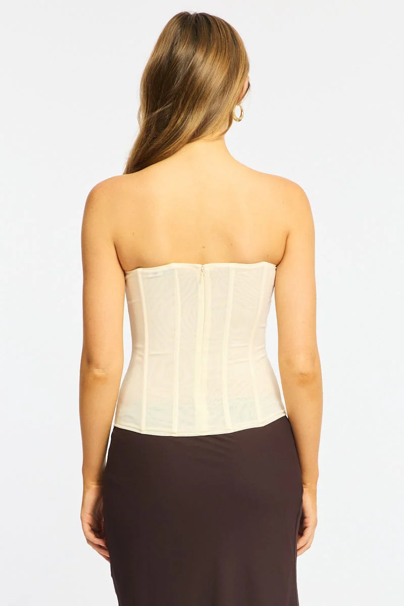 White Corset Top Sleeveless - Image 6