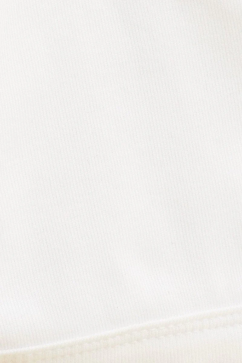White Cotton Bralette Cotton Stretch Scoop Neck - Image 5