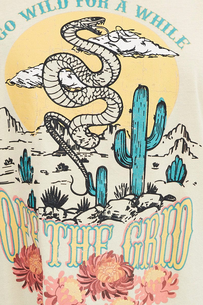 White Crew Neck Graphic T-Shirt - Image 6