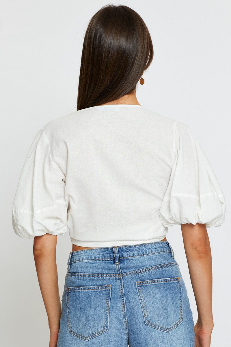 White Crop Bolero Short Sleeve - Image 5