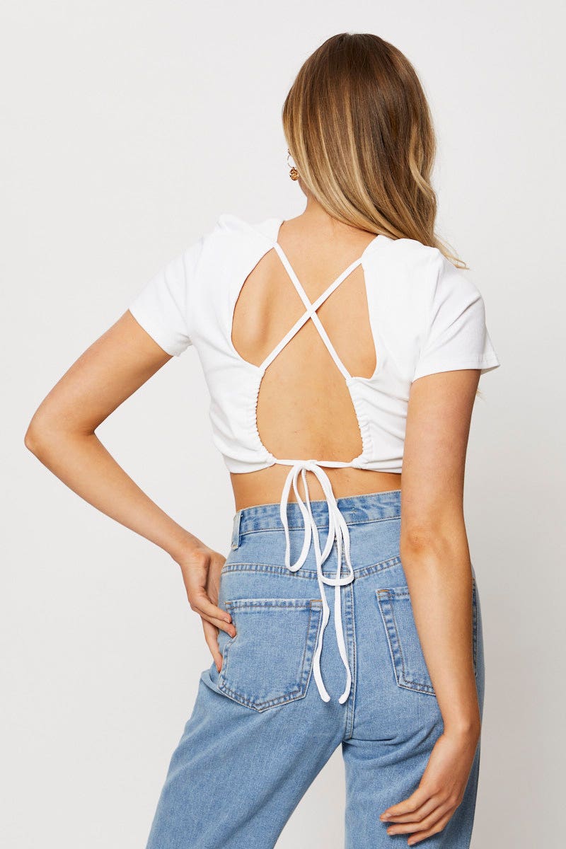 White Crop Top - Image 2