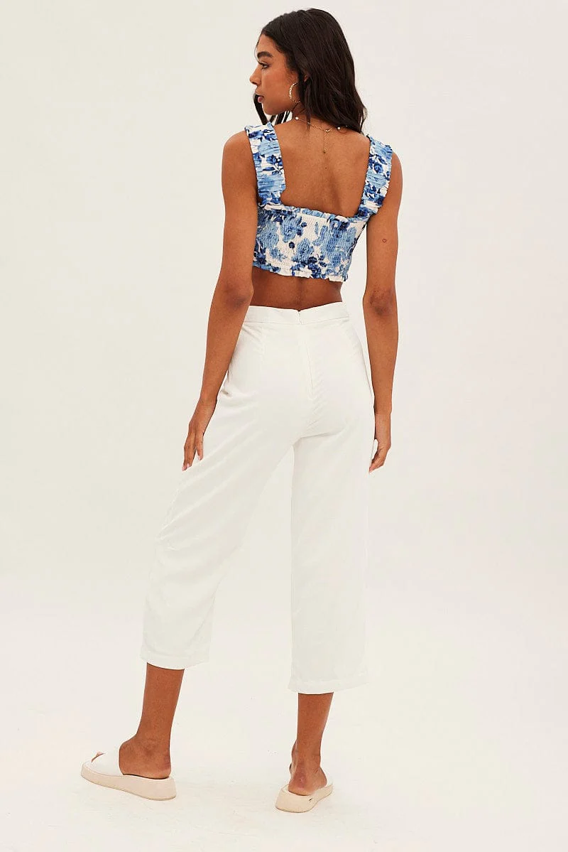 White Cropped Pant High Waisted - Image 5
