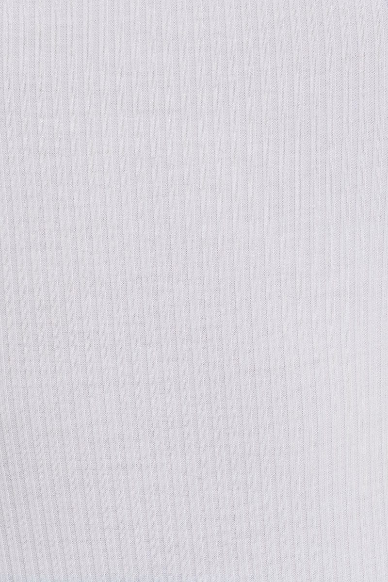 White Designer Seam Detail Ribbed Bodysuit - Image 6