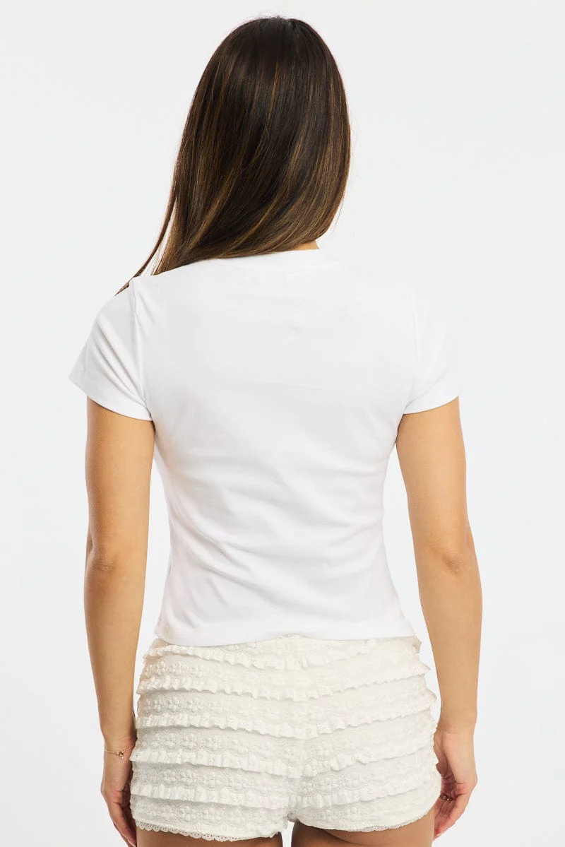 White Graphic Tee Short Sleeve - Image 5