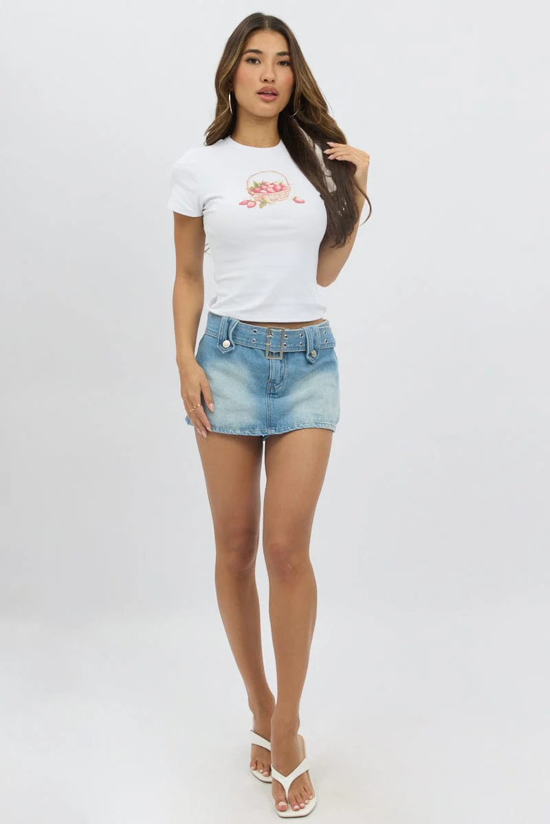 White Graphic Tee Short Sleeve - Image 2