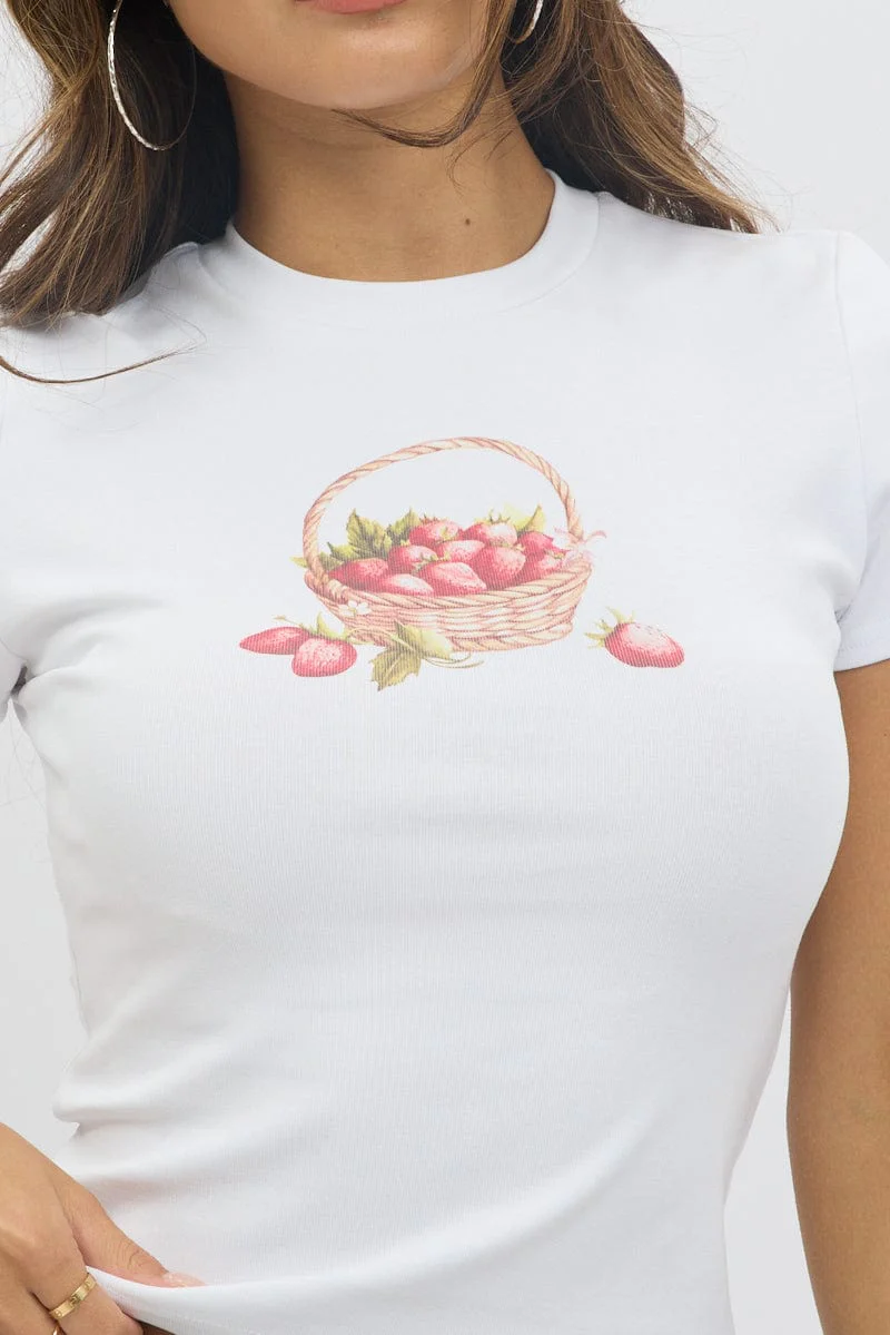 White Graphic Tee Short Sleeve - Image 6