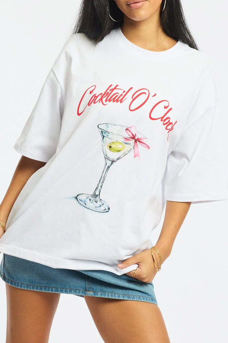 White Graphic Tee Short Sleeve - Image 5