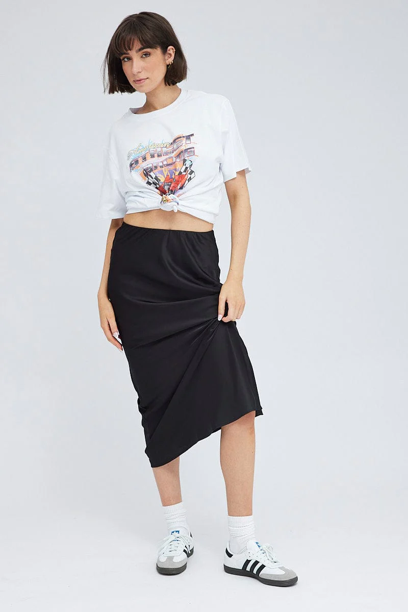 White Graphic Tee Short Sleeve Round Neck - Image 2