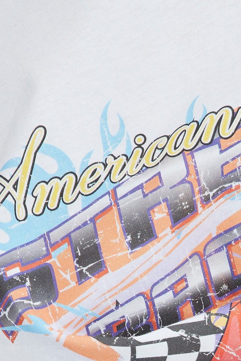 White Graphic Tee Short Sleeve Round Neck - Image 6
