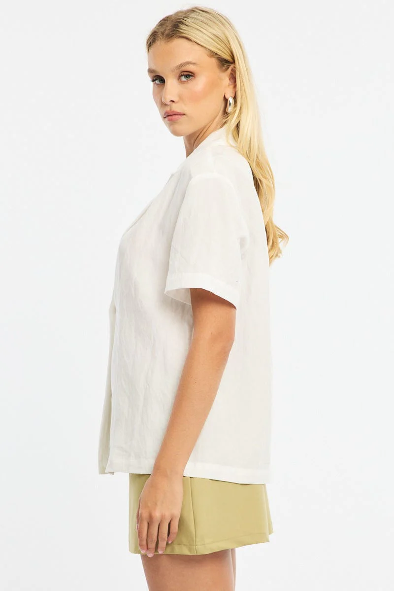 White Jacket Short Sleeve - Image 4