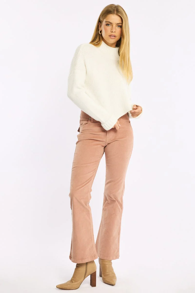 White Jumper Long Sleeve High Neck - Image 2